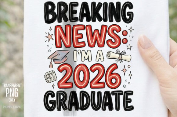 Breaking News 2026 Graduate PNG: Bold Graphics for Senior Year