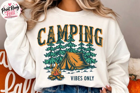 Camping Vibes Only: The Retro Campfire PNG for Your Brand