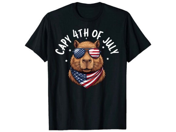 Capybara USA 4th of July T-Shirt: Your Go-To Patriotic Design