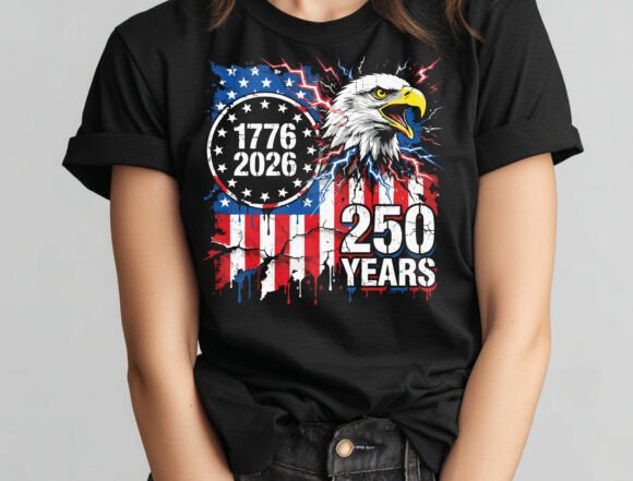 Celebrate 250 Years: The USA 250 Semiquincentennial Bald Eagle Graphic