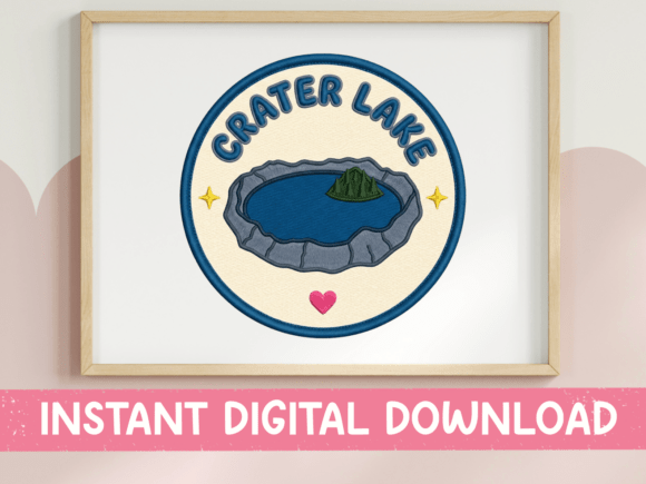 Crater Lake Badge SVG: Capture Oregon's Iconic Blue