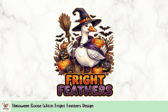 Halloween Goose Witch Fright Feathers Design: A Spook-tacular Asset