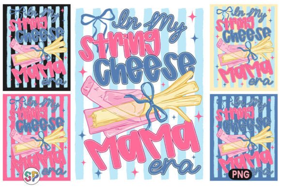 In My String Cheese Era: A Striped Mom PNG for Modern Designs