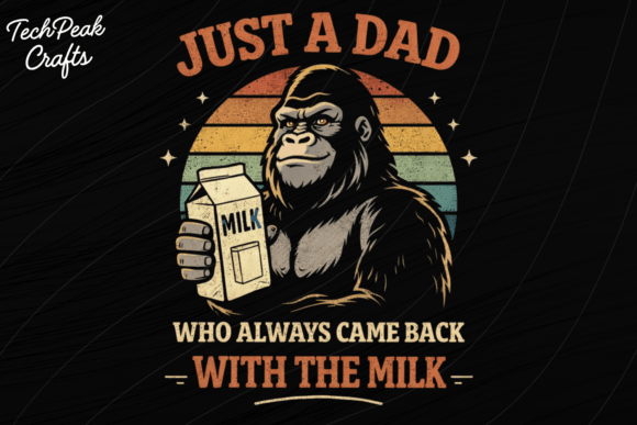 Just a Dad Funny Shirt PNG: A Vintage Gorilla Design