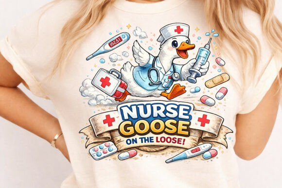 Nurse Goose on the Loose PNG: Adding Humor to Healthcare Designs
