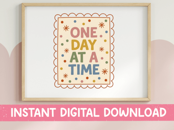 One Day at a Time Retro Quote: A Design Asset for Grounding and Growth