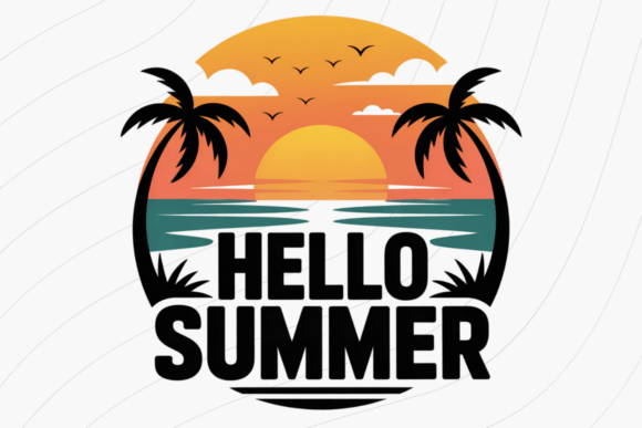 Retro Beach Hello Summer PNG: Capturing the Sun-Kissed Aesthetic