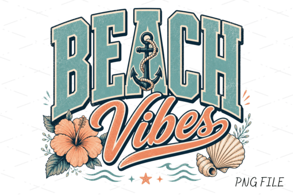 Retro Beach Vibes Vacation PNG: A Coastal Design Essential