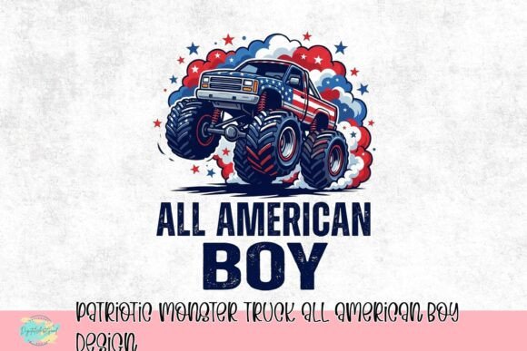 Rev Up Your Designs with the Patriotic Monster Truck Graphic