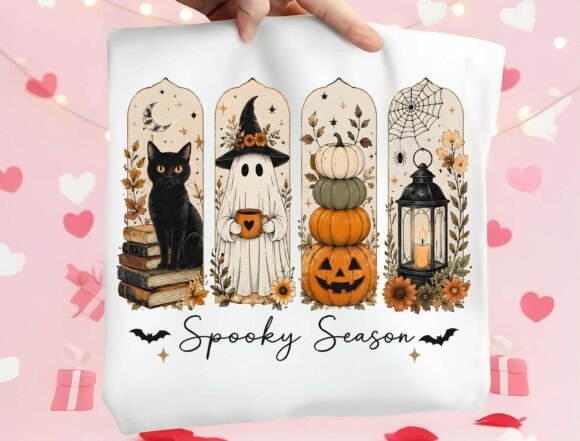 Spooky Season PNG: Whimsical Autumn Design Asset